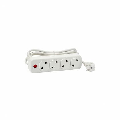 Extension Socket 4-Way — Black / Pack of 6